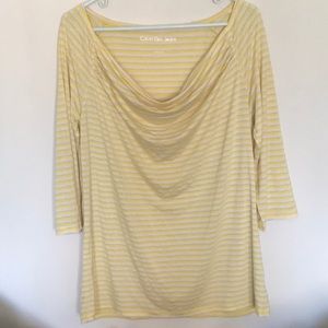 Cute Calvin Klein silver, white and yellow top.